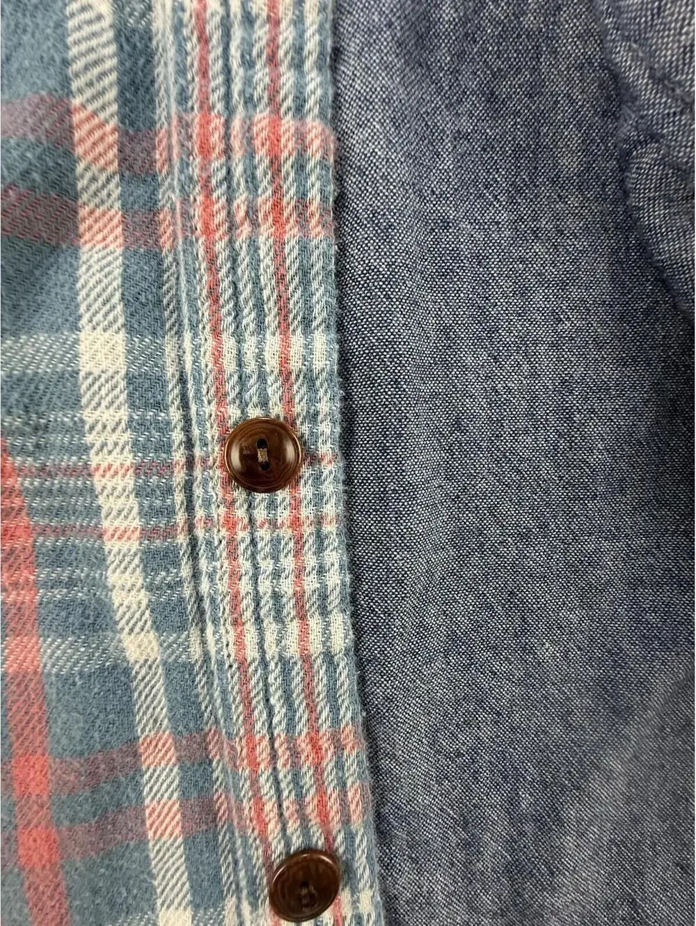 J Crew Slim Fit Plaid Flannel Shirt Jacket Mens Medium Blue Red Button Front